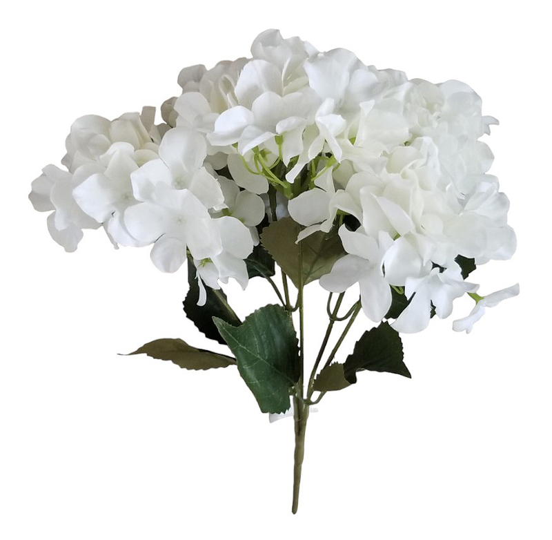 Hortenzie kytice 5 květů 42cm bílá 