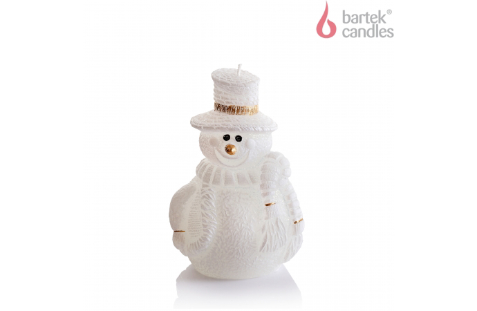 Bartek Svíčka slupek 125mm Figurky Snowman bílý + žlutý (12ks/krt)