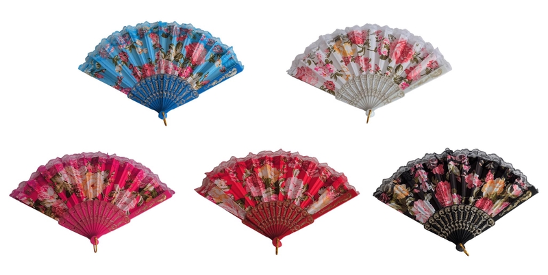 Quạt giấy mix 22cm