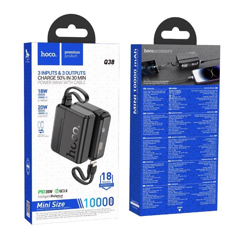 Excellent PD20W powerbanka s obousměrným kabelem 10000mAh (42ks/krt)