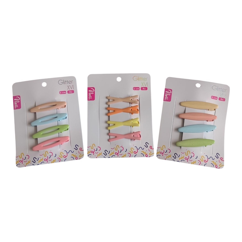 Neli sponky do vlasů Glitter XVI 5cm 4ks (12sad/bal,1200/krt)