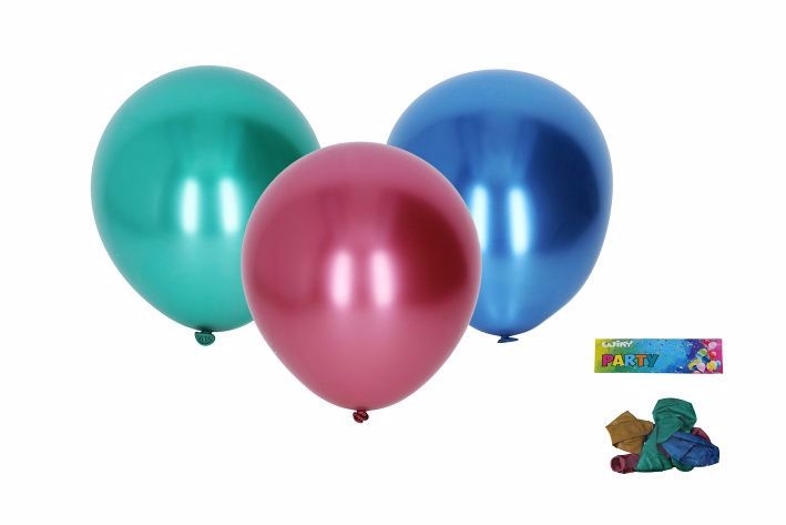 Balónek nafukovací 25cm - sada 5ks, chromové (20sad/bal)