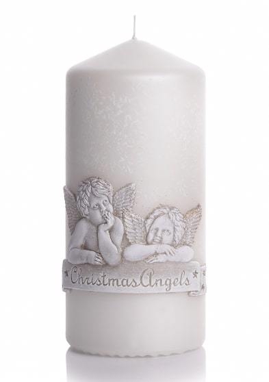 Bartek Svíčka slupek 60x130mm X-Mas Angel Pearl (12ks/krt)
