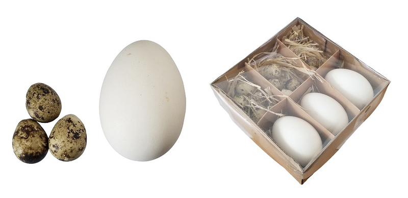 Vajíčka pravá mix 15ks bílá+přírodní 