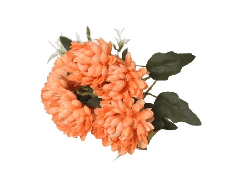 Chryzantéma kytice 7 květů 28cm lososová