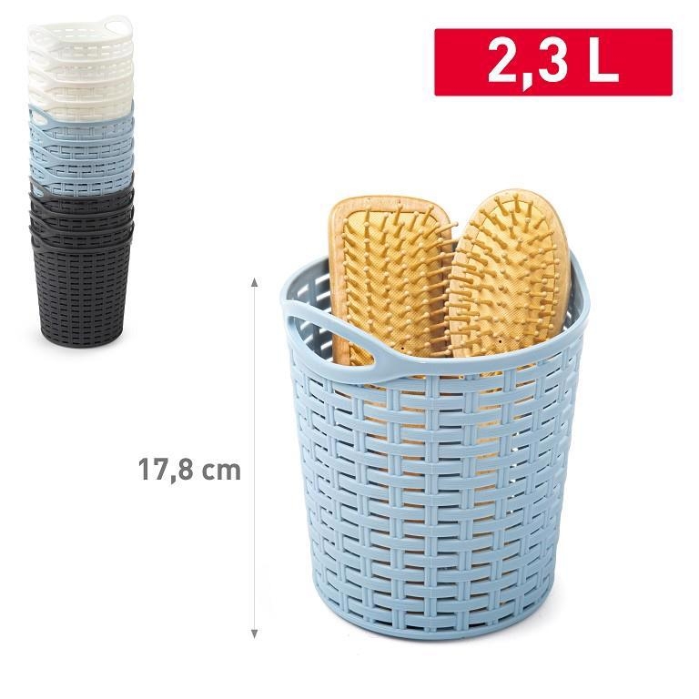 Plastic Forte Ratanový košík 2,3L Ø15,5x17,9 cm SURTIDO BAG (12ks/bal)