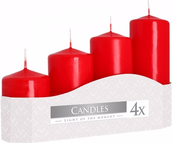Bispol Svíčka adventní 4ks červená (6sada/krt)