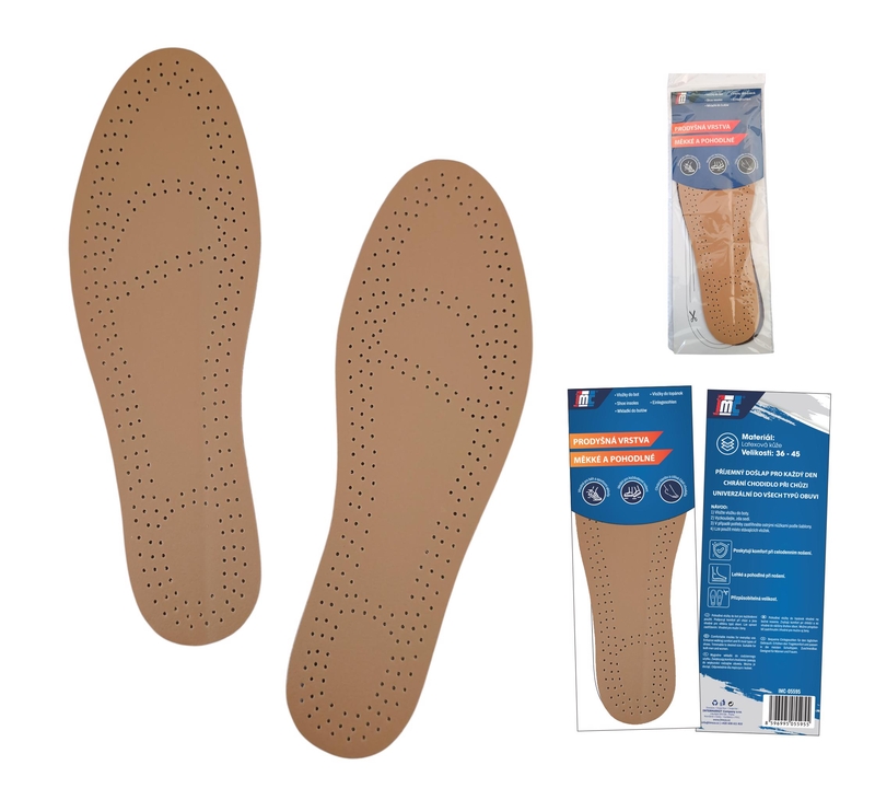 Vložky do bot - Imitace kůže perforované
(12/bal,240/krt)