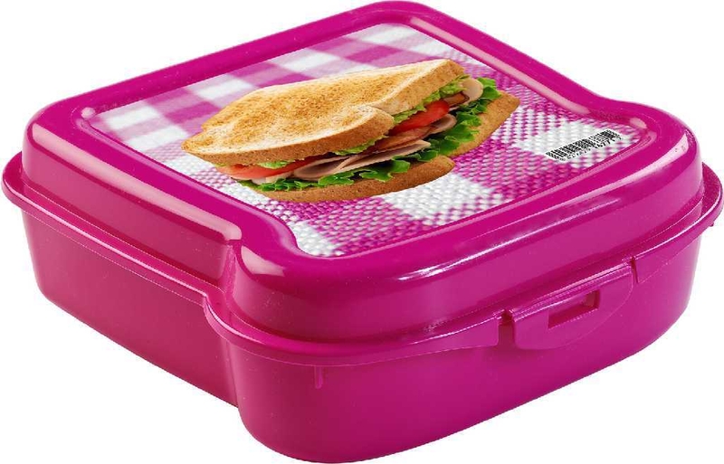 Plastový box na toasty 13,8x12,5x8cm mix barev (12ks/bal)