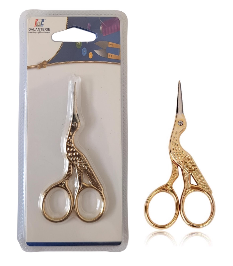 Nůžky nerezové - Zlatý čáp 11cm (12ks/bal,240/krt)