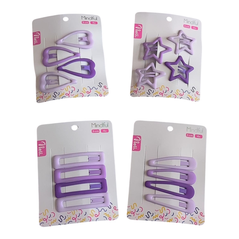 Neli sponky do vlasů Mindful 3cm 4ks (12sad/bal,480/krt)