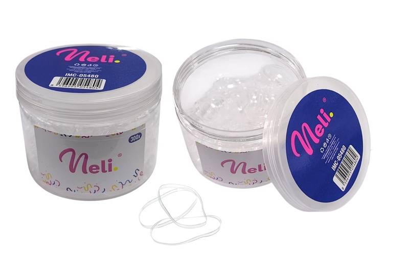 Neli Gumičky do vlasů Mini transparent 300ks (12sad/bal,600/krt)