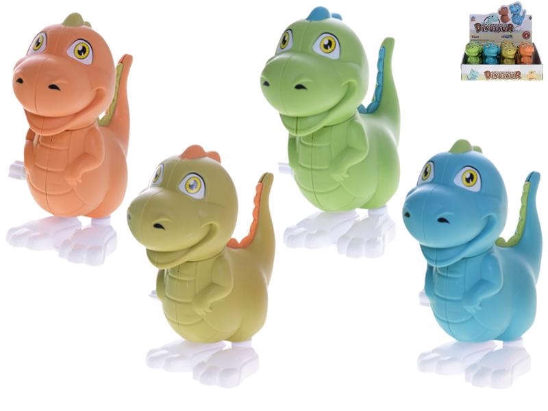 Dinosaurus 11cm po natažení skákající 4barvy (12ks/bal)