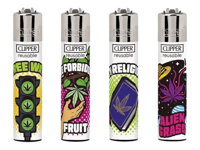 Zapalovač CLIPPER - Weed Laws (24ks/bal, 576ks/krt)