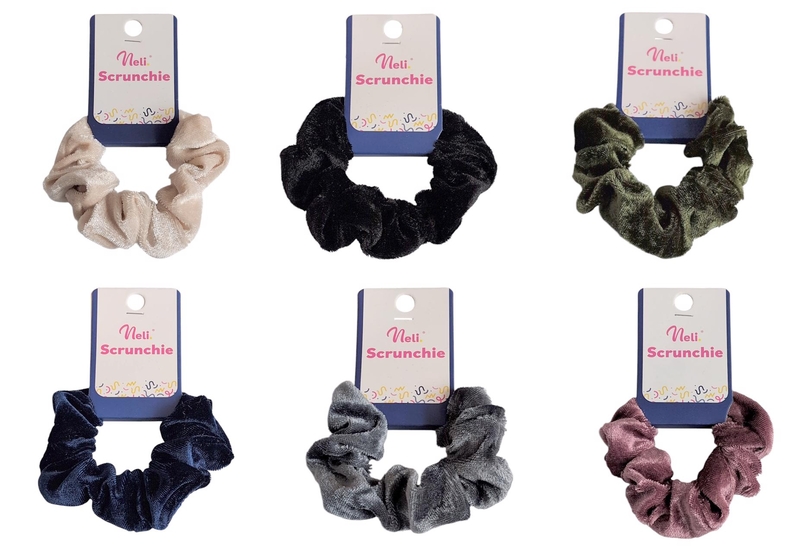 Sametová gumička do vlasů Scrunchie (12ks/bal, 600/krt)