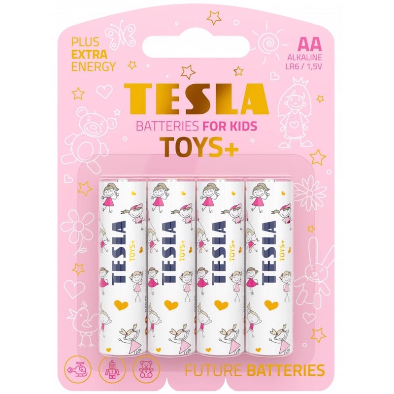 TESLA BATTERIES AA TOYS GIRL ( LR06/ BLISTER FOIL 4 PCS)