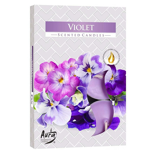 Vonné svíčky Bispol 6ks Violet (12set/bal)