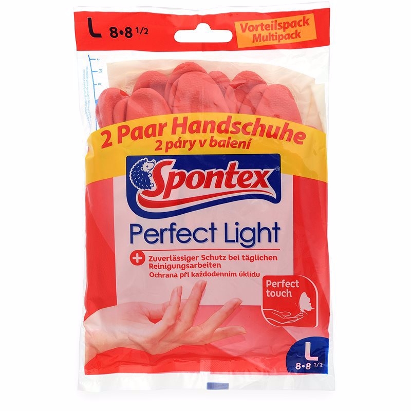SPONTEX Gumové rukavice Perfect Light 2 páry vel. L (14pár/krt)