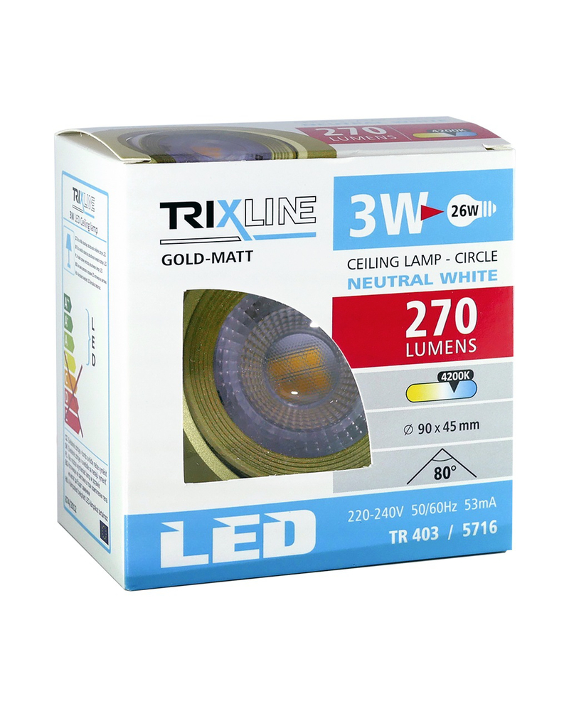 Bodové LED světlo 3W TRIXLINE Ceiling TR 403 - neutrální bílá