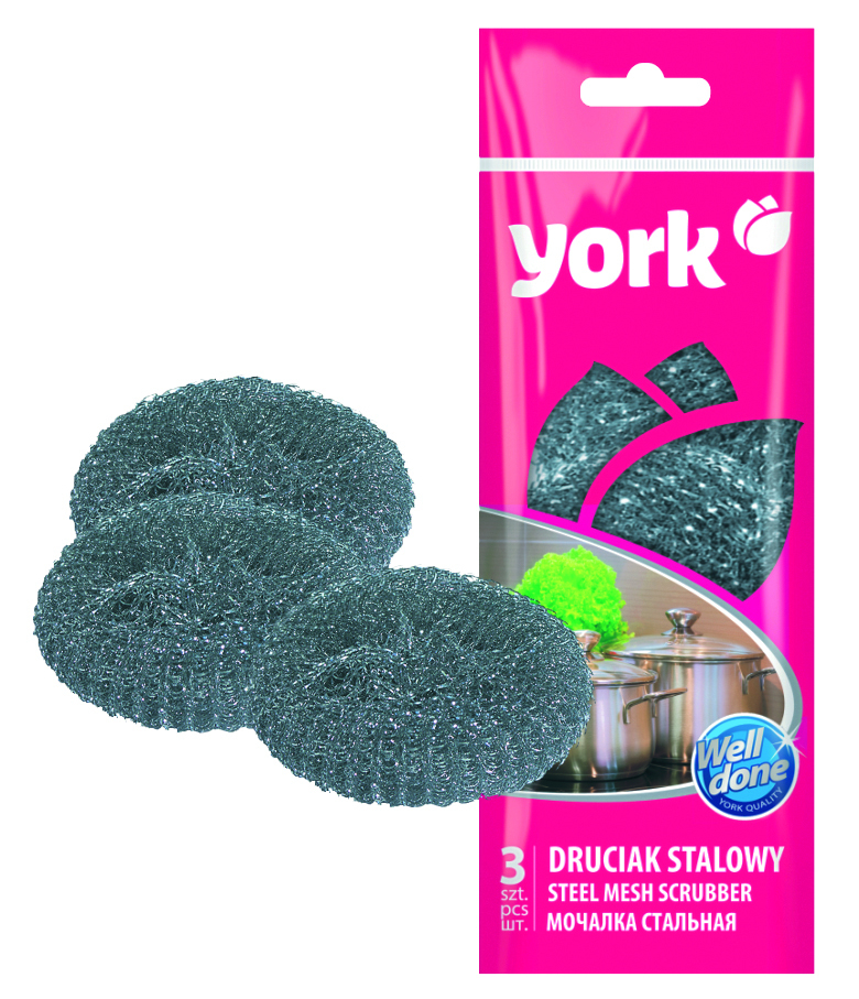 YORK Drátěnka nerez 3ks (80/krt)