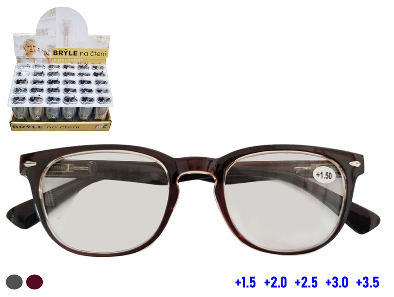 Brýle na čtení s pouzdrem - Mille (30ks/bal, 360ks/krt)