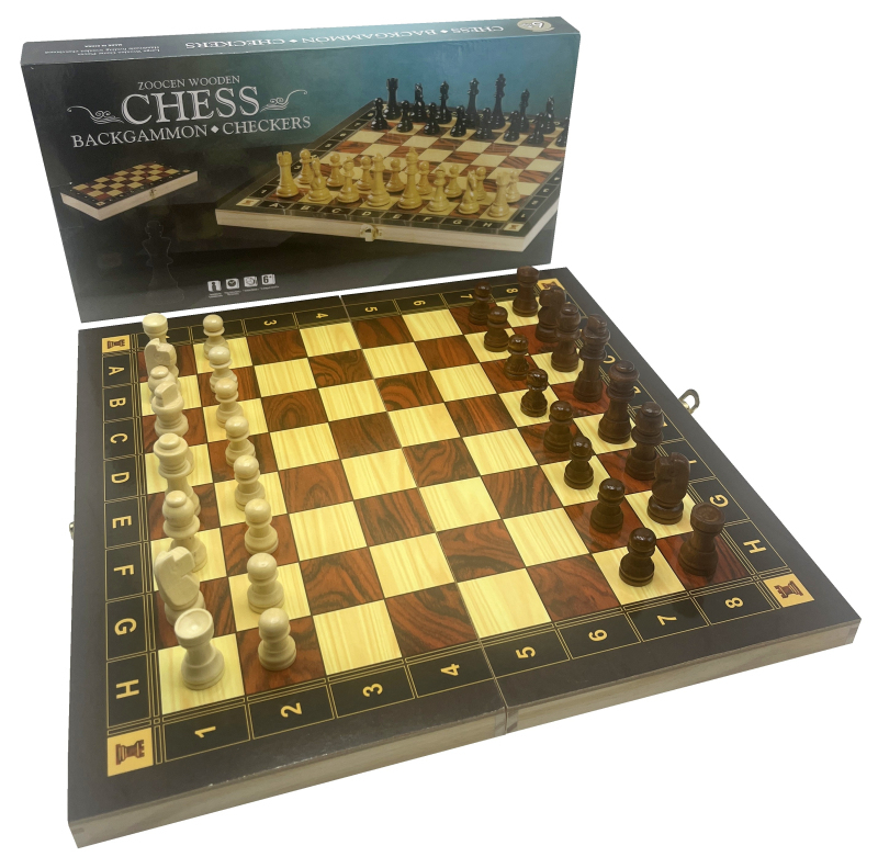 Šachy dřevěné 34x34cm
