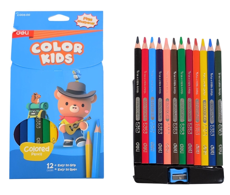 DELI Pastelky trojhranné JUMBO 12 barev Color Kids (24sad/bal,144/krt)
