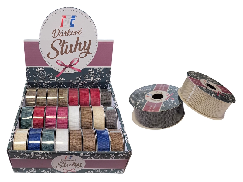 Dárkové stuhy Tex 2,5cm x 2,7M (24ks/bal, 576ks/krt)