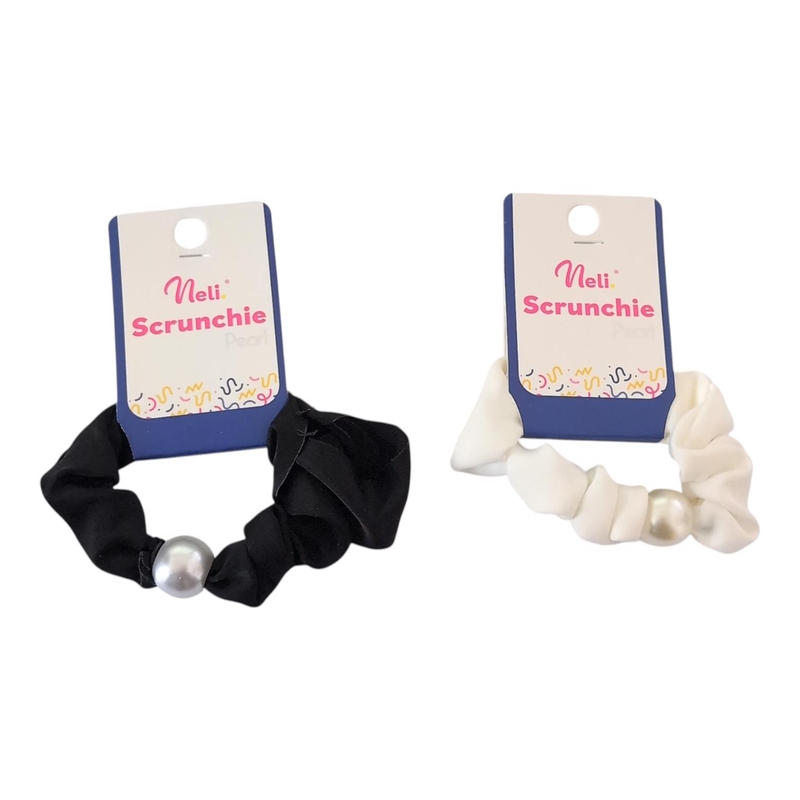 Saténová gumička do vlasů Pearl Scrunchie (12ks/bal, 600/krt)