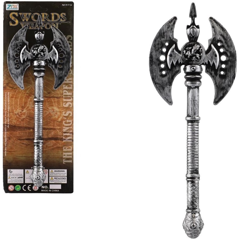 Sekera starověká 30cm plastová stříbrná