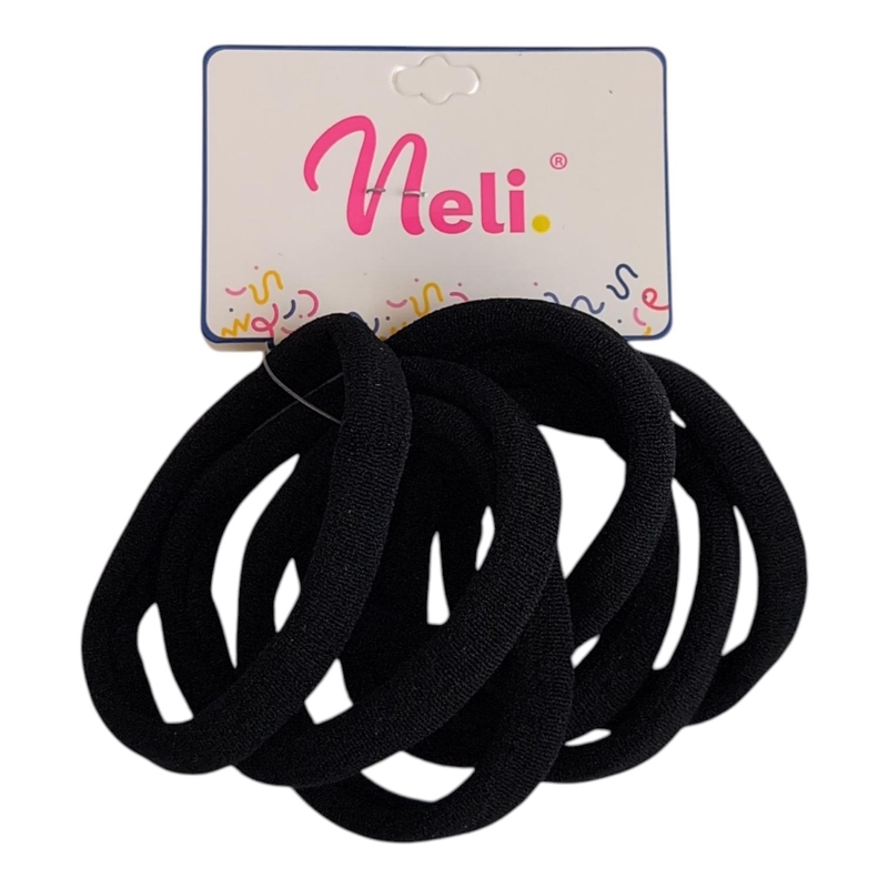 Neli Gumičky do vlasů - černé 6cm 6ks (12sad/bal,600/krt)