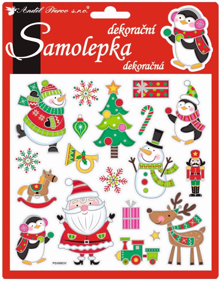 Dekorační samolepky veselé vánoční 18x17cm