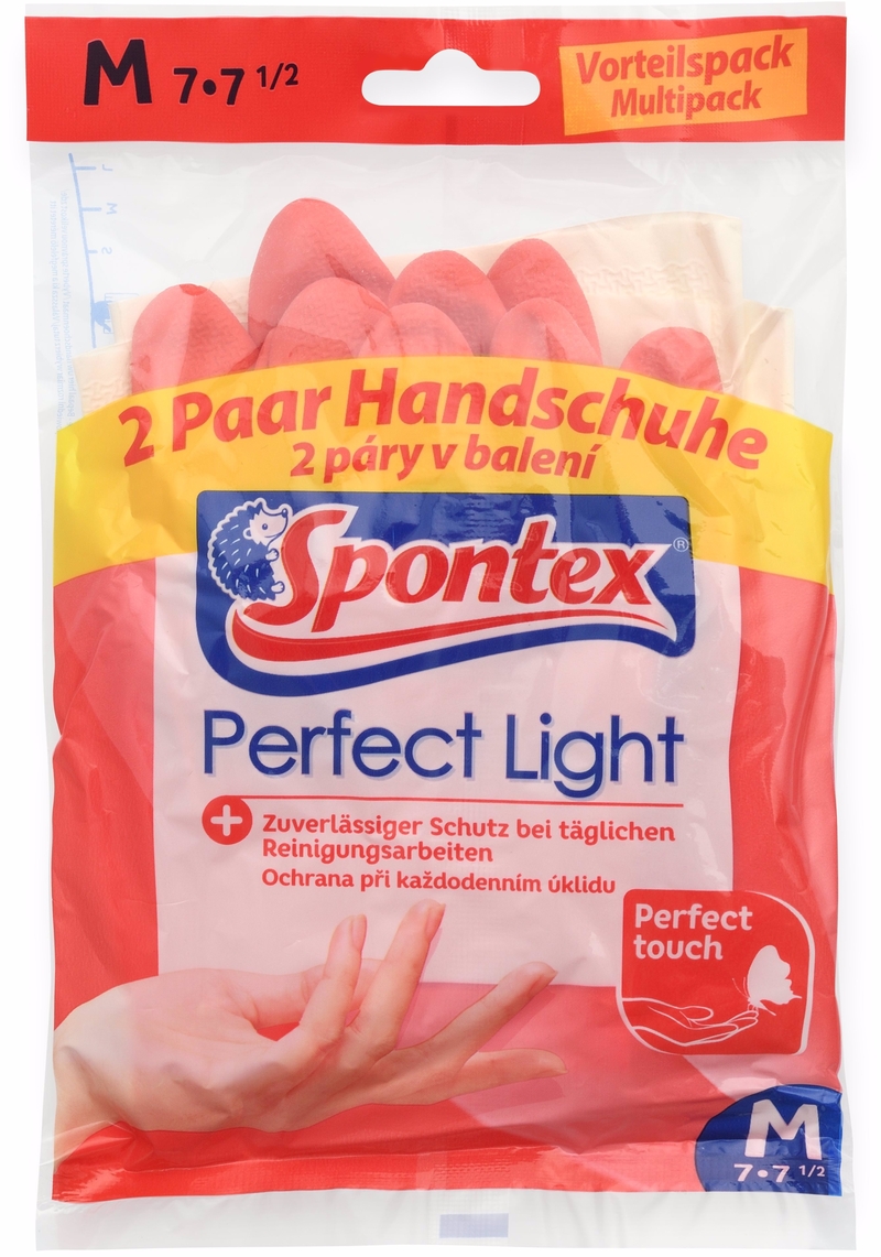 SPONTEX Gumové rukavice Perfect Light 2 páry vel. M (14pár/krt)