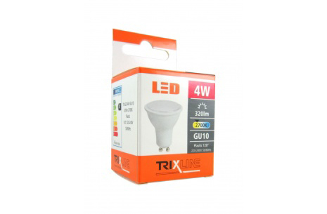 LED žárovka Trixline 4W GU10 - teplá bílá (10ks/bal)