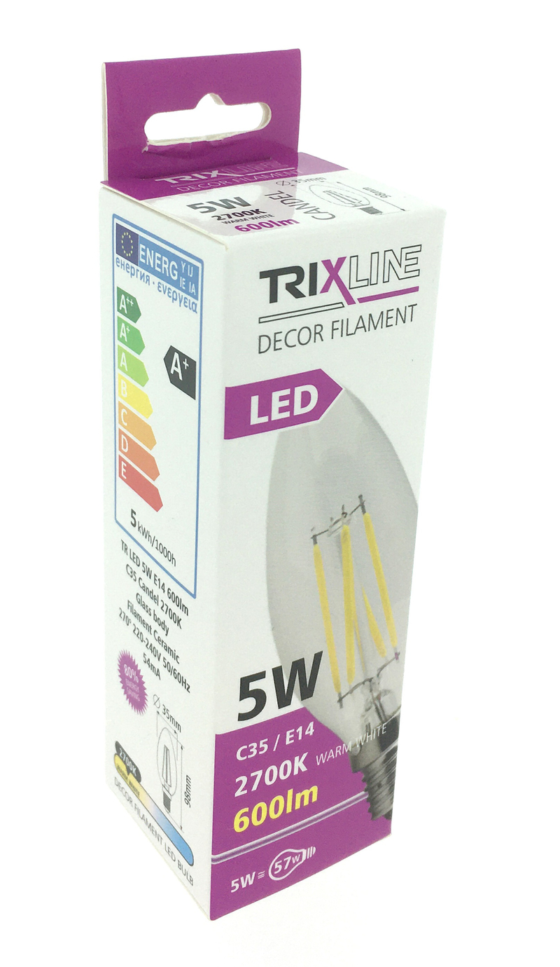 BC TR LED 5W C35 E14 (10ks/bal)