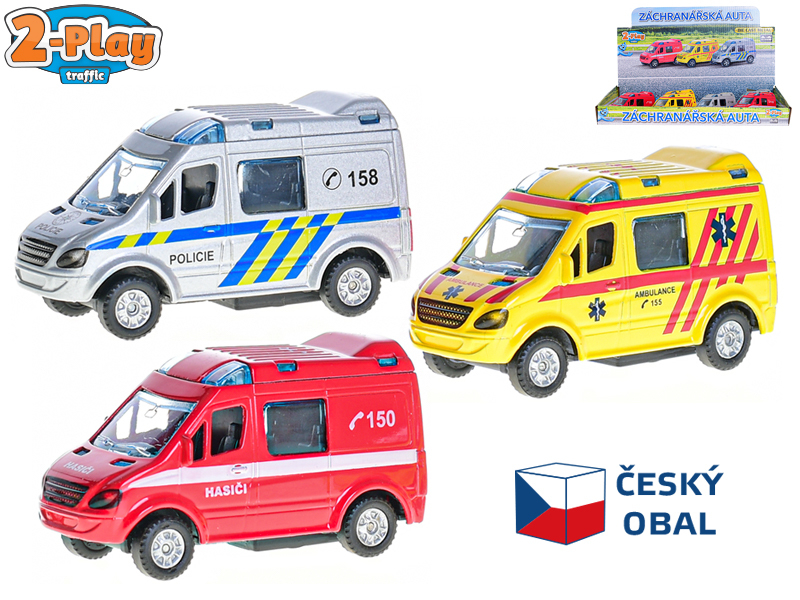 2-Play Traffic auto 8cm kov zpětný chod český design 3druhy (12ks/bal)