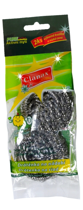 Clanax Drátěnka kovová 2ks nerez. 15g (180bal/krt)