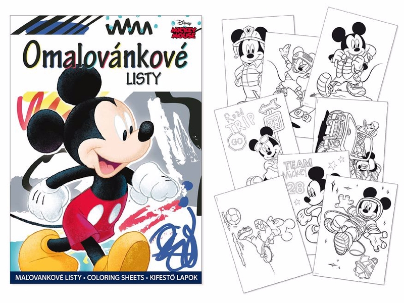 Omalovánky A4 licenční Mickey 2