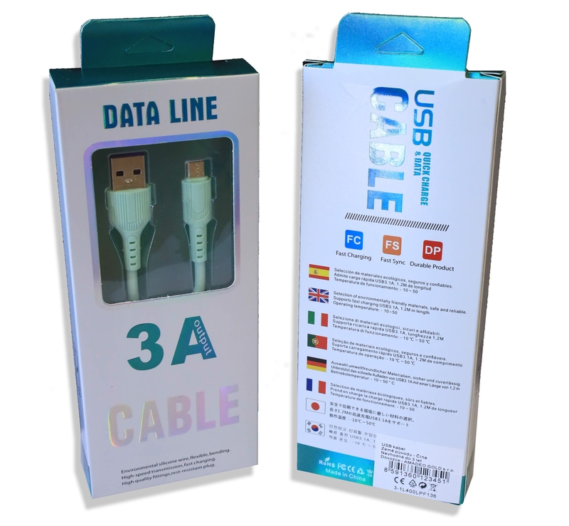 USB kabel pro Android 3A (12ks/bal)