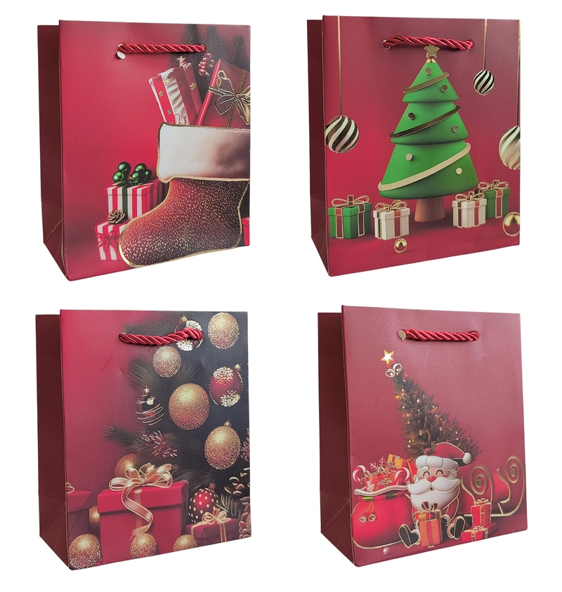 Dárková taška V -  Dárky u stromečku 40x55x15cm (12ks/bal,120/krt)