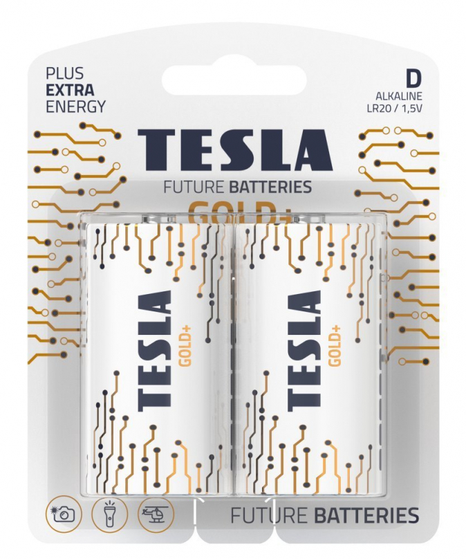 TESLA BATTERIES D GOLD+ ( LR20 / BLISTER FOIL 2 PCS )