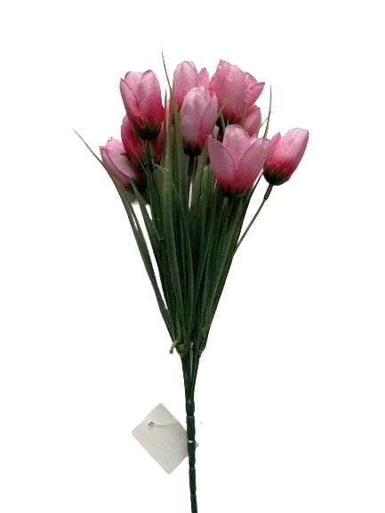 Tulipány kytice 5 květů 34cm růžová
