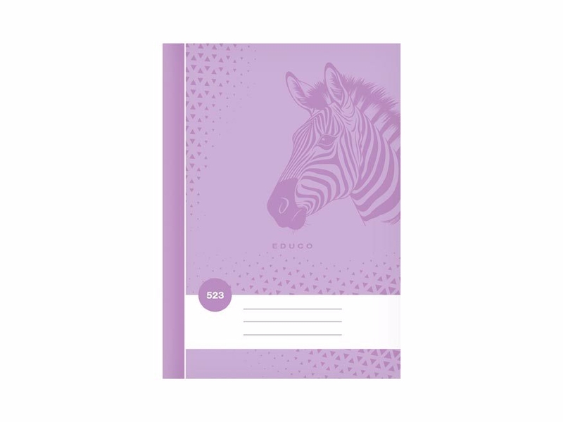Školní sešit BASE A5/523 - fialová zebra, linkovaný (10ks/bal)