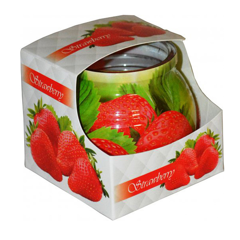 Svíčka ve skle MIRAL 80g STRAWBERRY (12ks/bal)