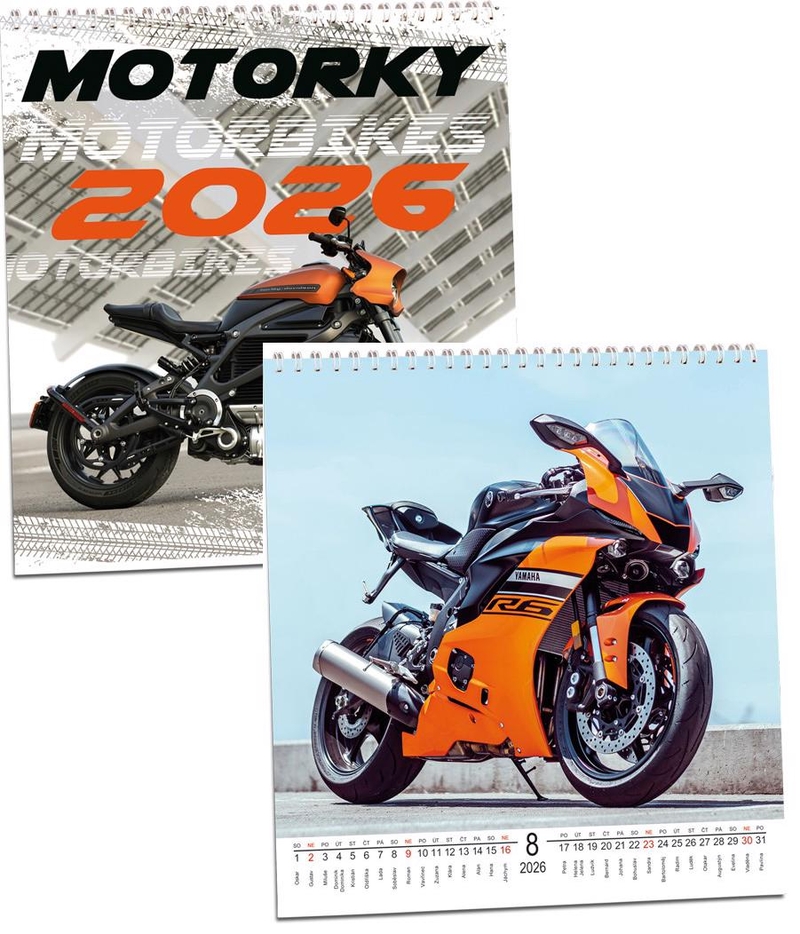 Nástěnný kalendář 2026 ARIA G 320×340mm - Motorky (10ks/bal)