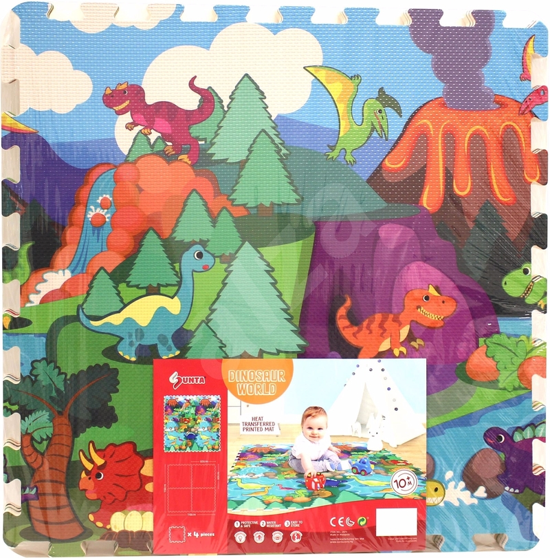Měkké bloky na podlahu dinosauři 118 x 118 cm
