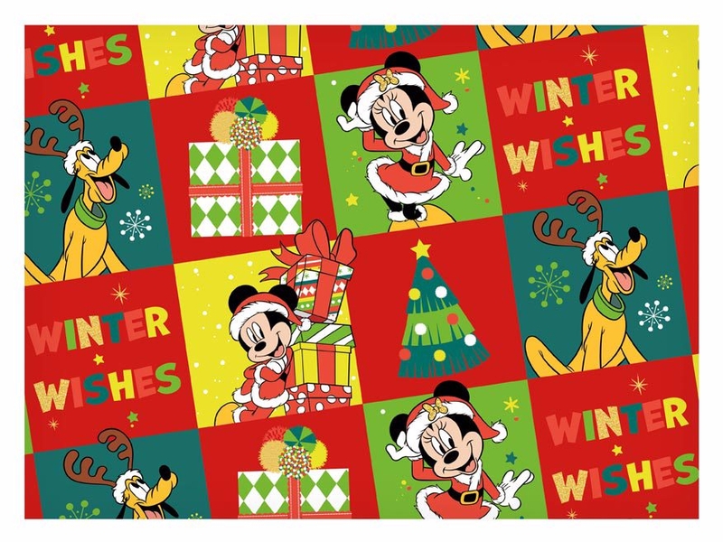 Balící papír vánoční LUX YV043 Disney Mickey (25ks/bal)