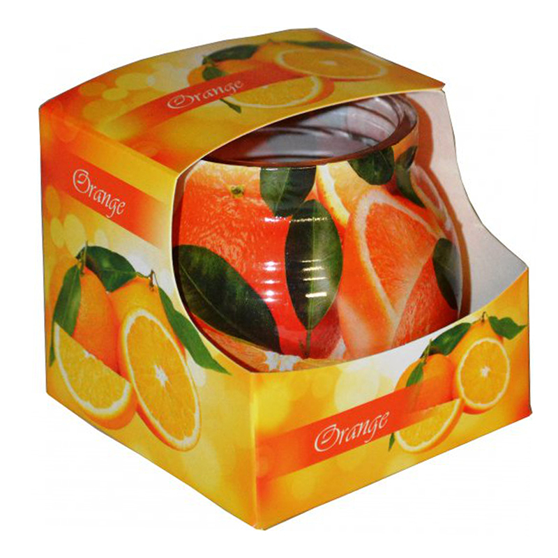Svíčka ve skle MIRAL 80g ORANGE (12/bal)