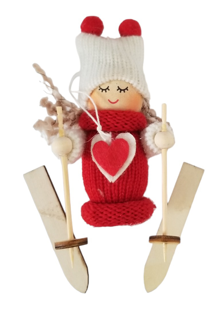 Vánoční dekorace pletené panenky 9cm