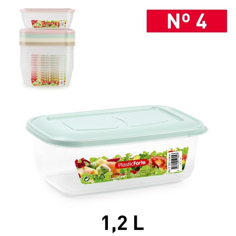 Plastic Forte Dóza na potraviny 1,2L TRANSPARENT SURT VRM (12ks/bal)